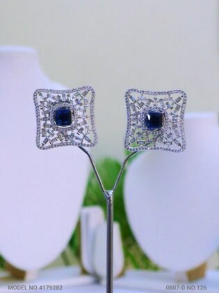 Cubic Zirconia Stud Earrings | American Diamond