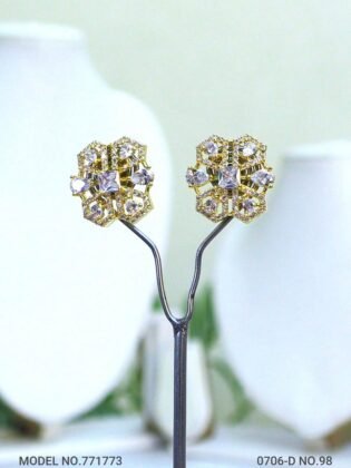Cubic Zirconia Stud Earrings | American Diamond