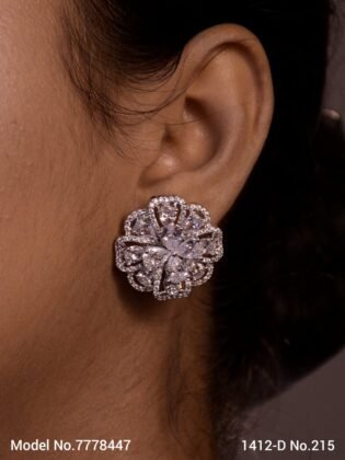 Ear jacket stud with original Zircon stone