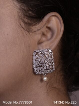 Glorious Stud Zircon Earring with AD stones